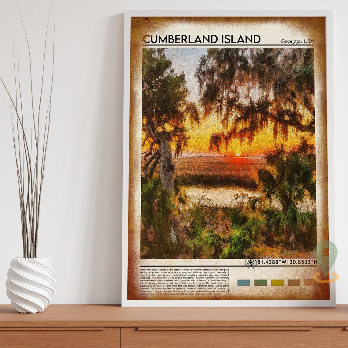 Cumberland Island Print Cumberland Island Poster Cumberland Island Wall Art Cumberland Island Travel Print Cumberland Island Art Print - Image 4