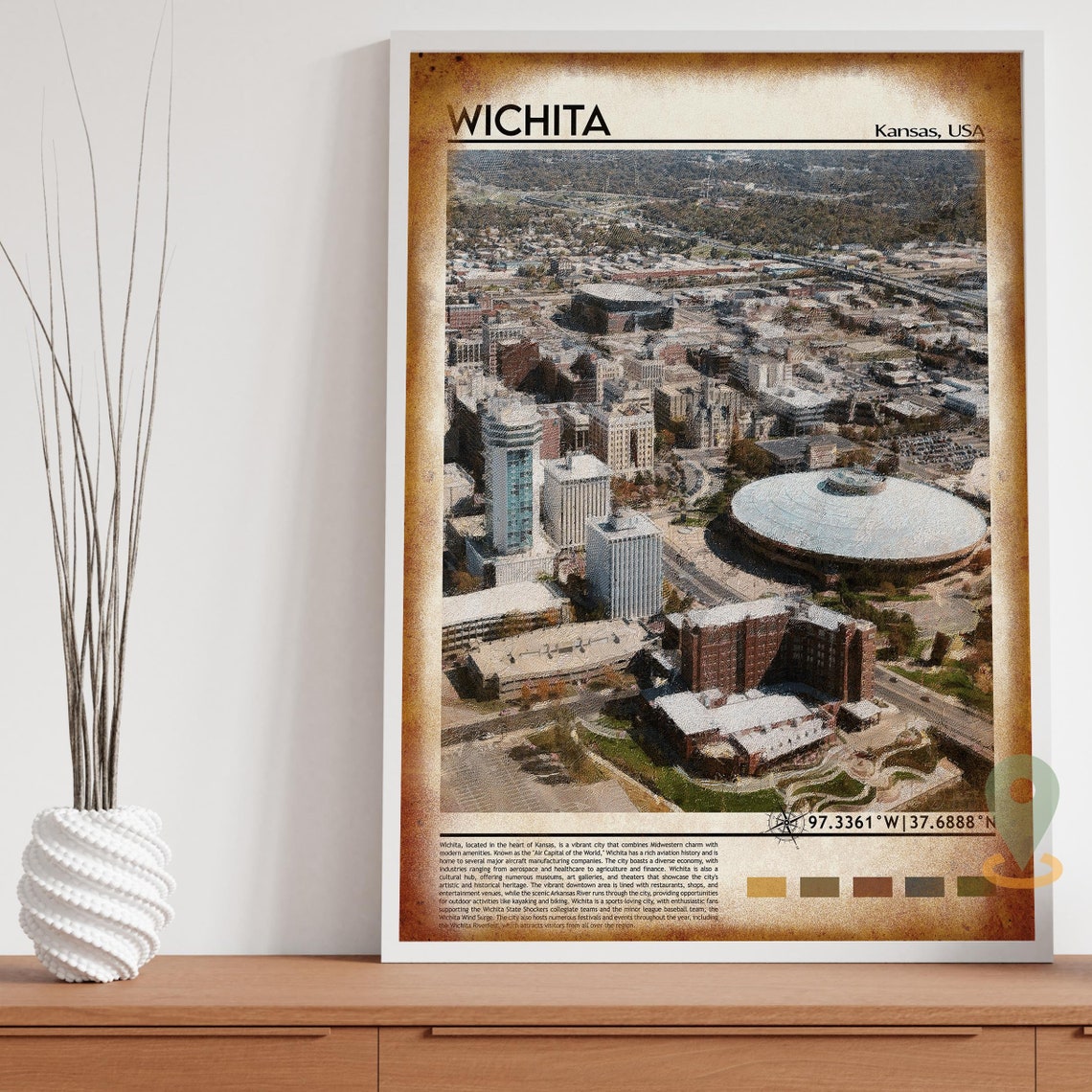Wichita Print Wichita Poster Wichita Wall Art Wichita Travel Print Wichita Art Print Wichita Artwork Wichita Photo Kansas Travel - Image 4