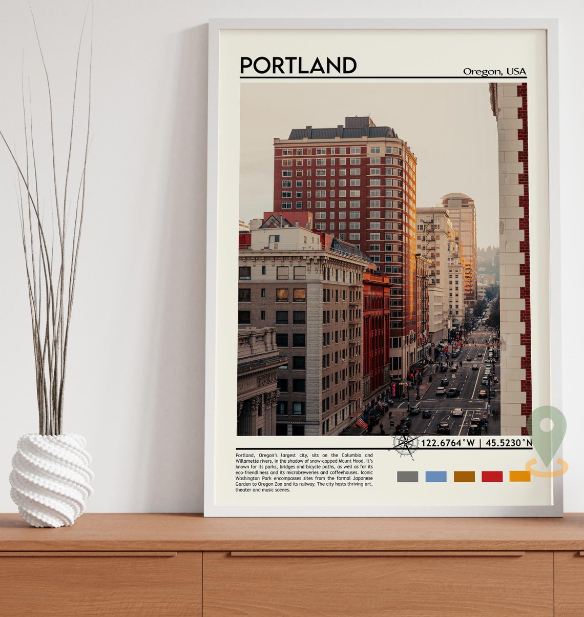 Portland Print Portland Art Portland Poster Portland Photo Portland Poster Print Portland Painting Oregon Travel Poster Portland W - Image 2
