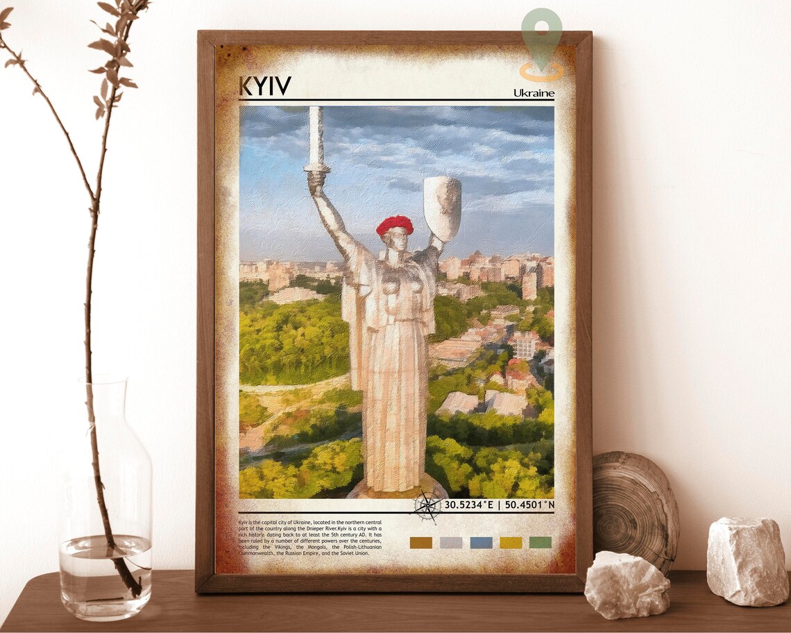 Kyiv Ukraine Motherland Monument Statue Scenic Landmark Poster - Image 6