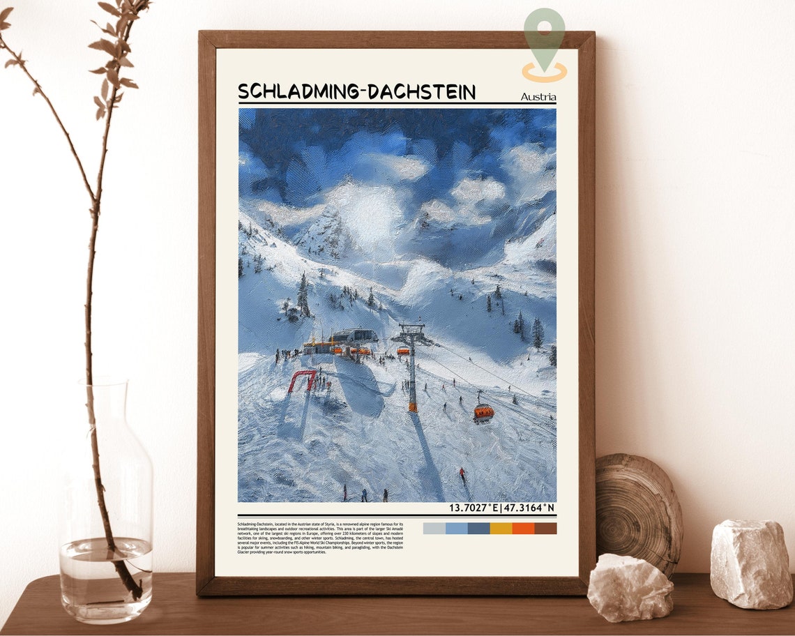 Schladming Dachstein Austria Alpine Ski Resort Snowy Slopes Poster