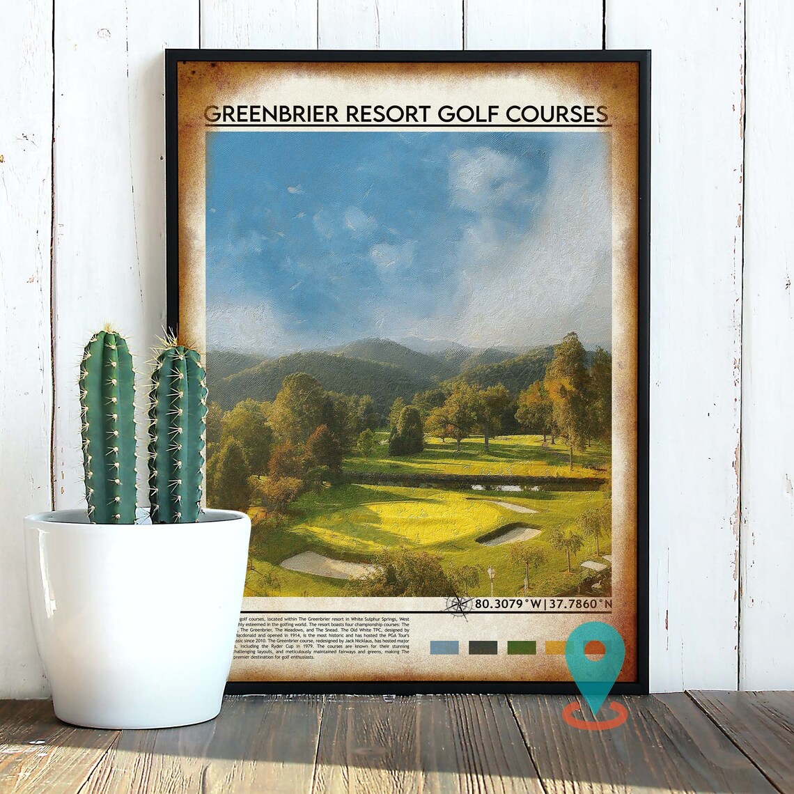 Greenbrier Resort Golf Courses West Virginia Championship Links Golf Poster - Image 2