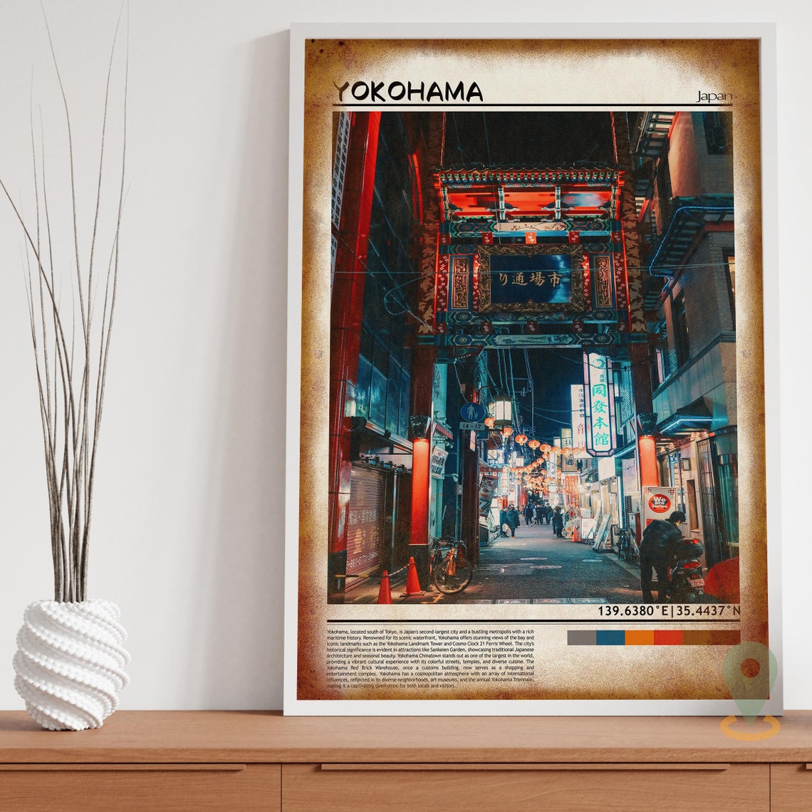 Yokohama Print Yokohama Wall Art Yokohama Poster Yokohama Photo Yokohama Poster Print Yokohama Wall Dcor Yokohama Travel Poster - Image 3