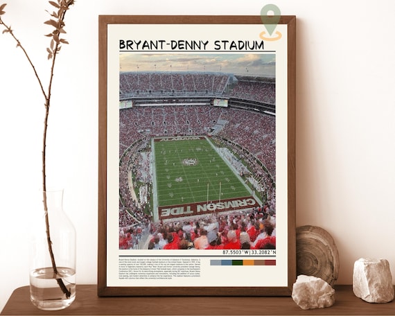 Bryant-Denny Stadium Alabama Crimson Tide Football Game Poster