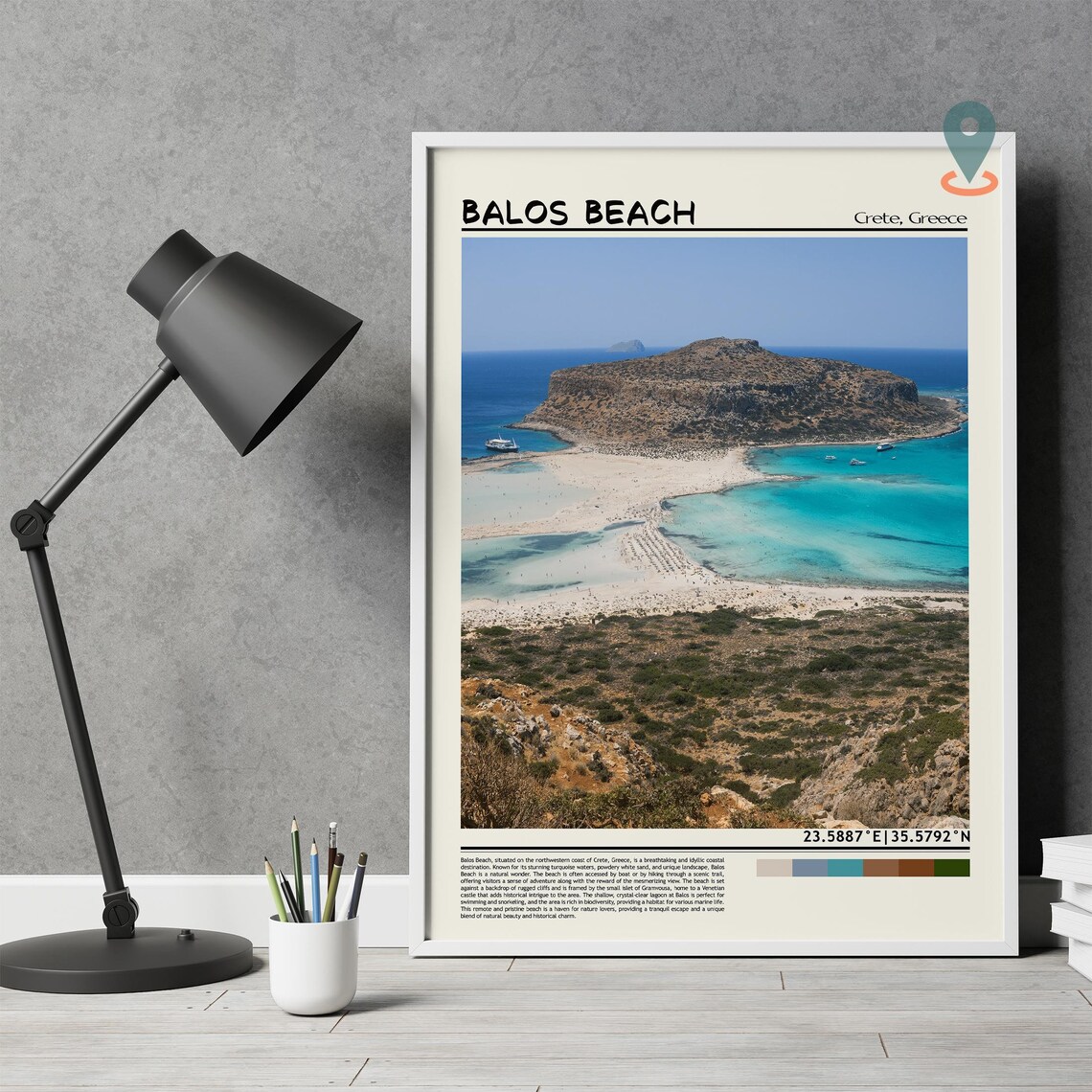 Balos Beach Crete Greece Island Paradise Lagoon Aerial Poster - Image 4
