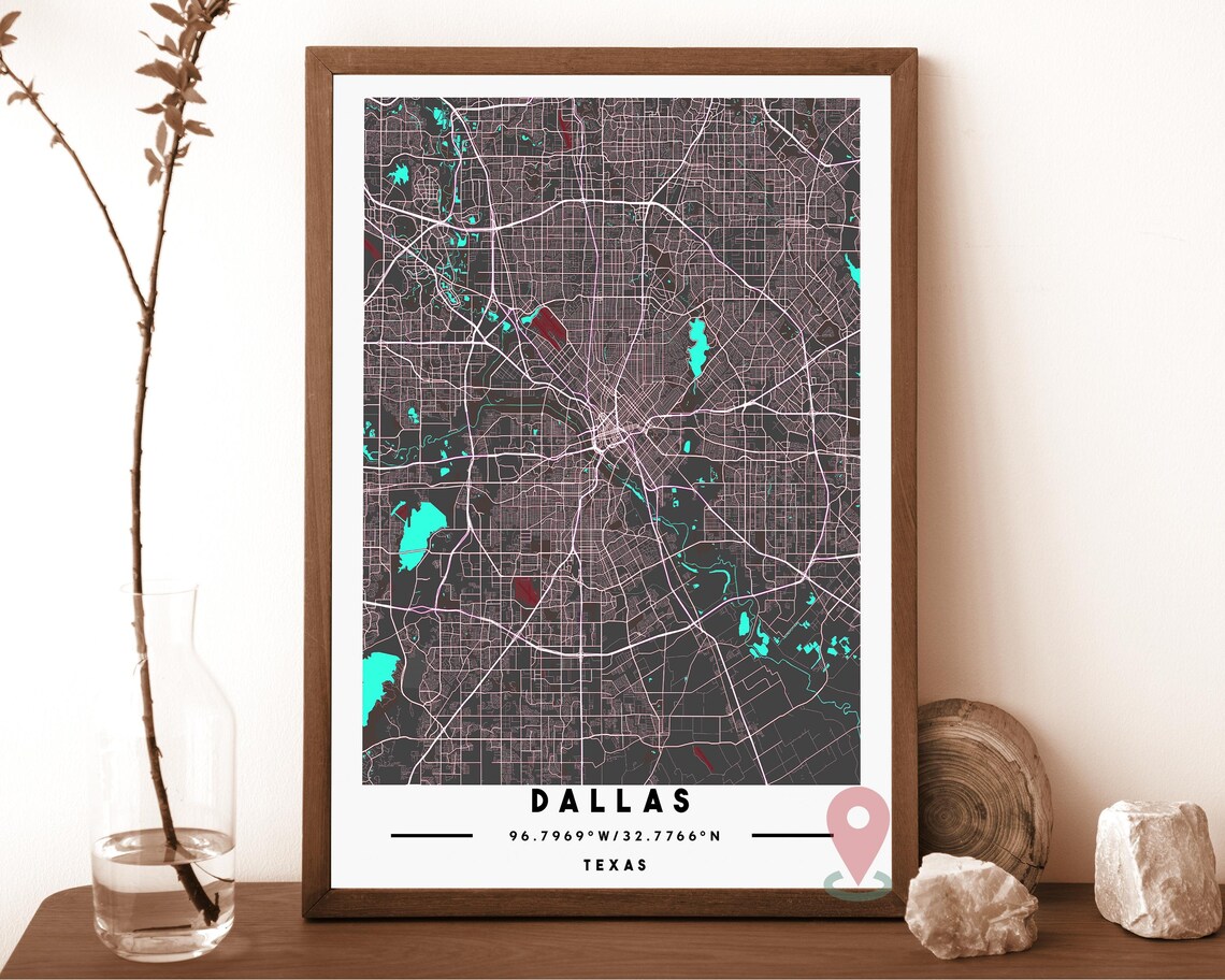 Dallas Map Dallas Map Print Dallas Wall Art Dallas Travel Poster Dallas Poster Dallas Photo Dallas City Map Dallas Texas - Image 4