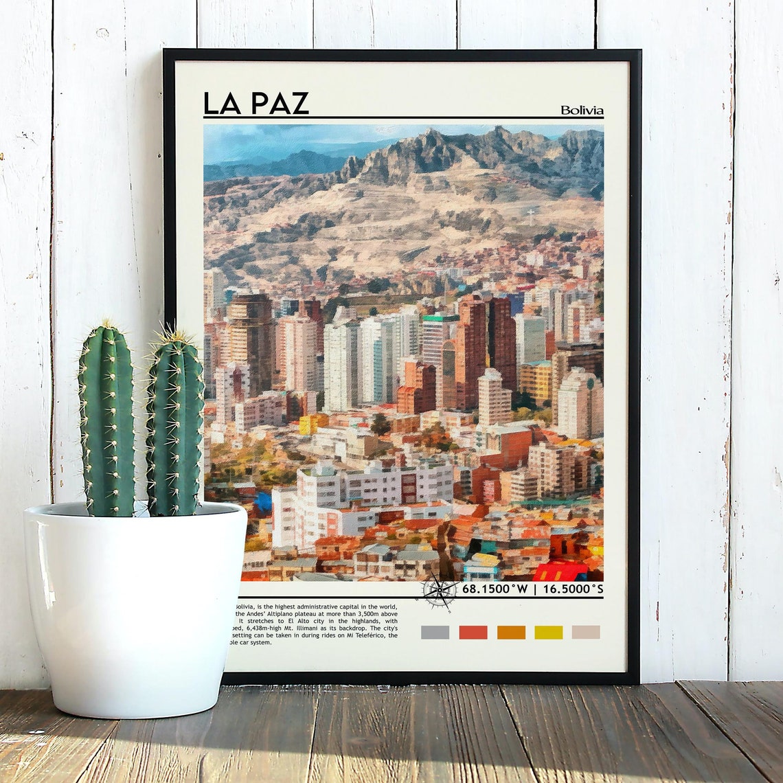 La Paz Print La Paz Photo La Paz Poster La Paz Painting La Paz Art Work La Paz City Bolivia Poster La Paz Gift La Paz Art Print - Image 2