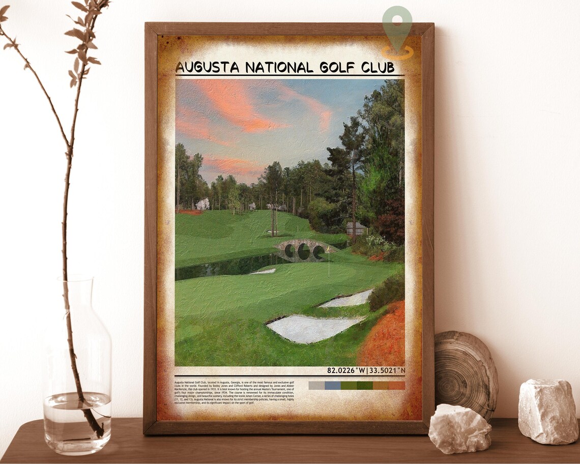 Augusta National Golf Club Sunset Golf Course Sports Poster Art - Image 6