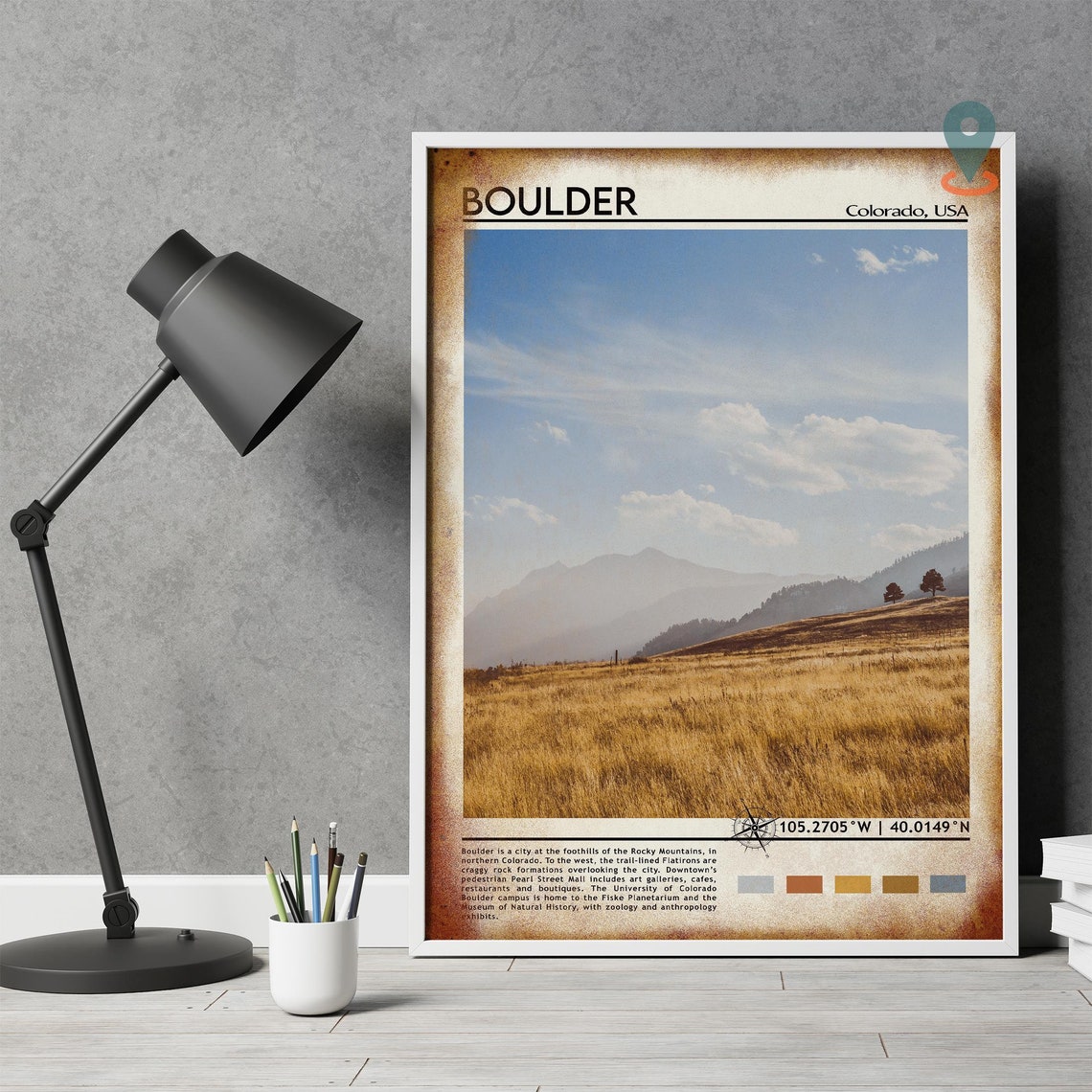 Boulder Colorado Golden Foothills Rocky Mountains View Poster - Image 5