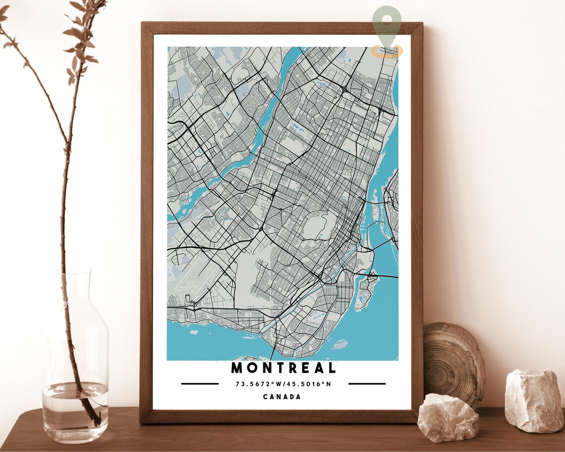 Montreal Canada City Street Map Modern Red Art Print for Bold Modern Walls - Image 4