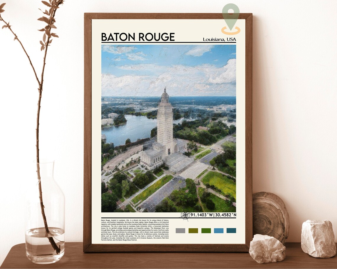 Baton Rouge Louisiana State Capitol Tower Photo Travel Wall Art