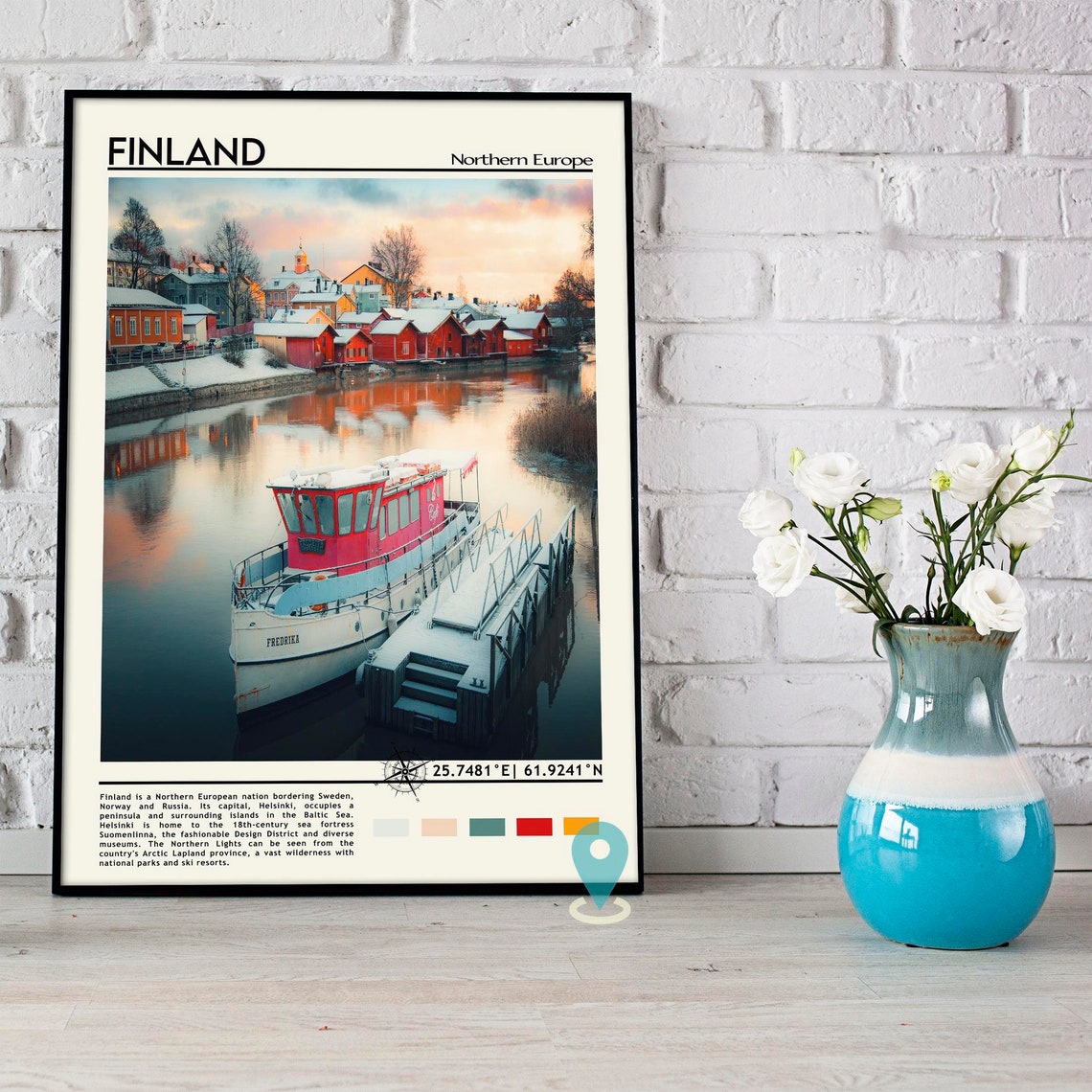 Finland Print Vintage Finland Poster Finland Art Finland Poster Finland Photo Finland Poster Print Finland Painting Helsinki Poster - Image 4