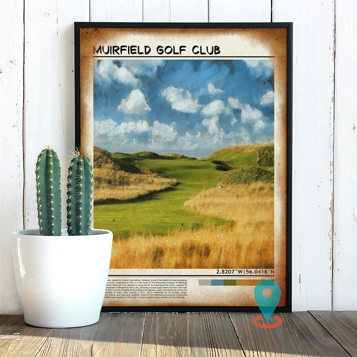 Muirfield Golf Club Scotland Fairway Golden Fields Poster Art - Image 2