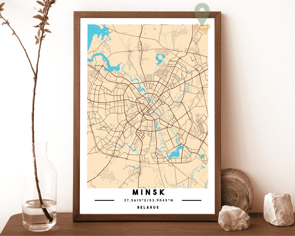 Minsk Map Minsk Map Print Minsk Wall Art Minsk Travel Poster Minsk Poster Minsk Photo Minsk City Map Minsk Belarus Minsk City Poster - Image 3