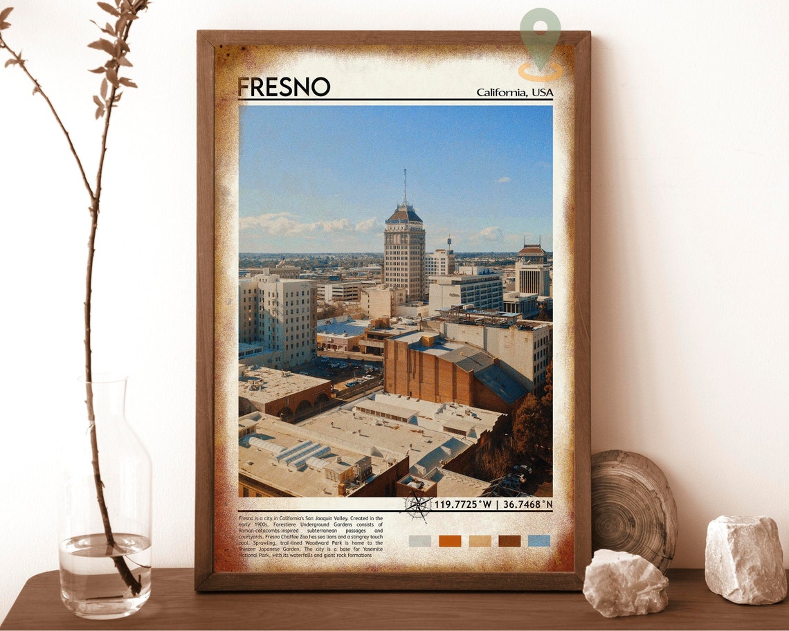 Fresno Print Fresno City Poster Fresno Wall Art Fresno Travel Fresno Art Print Fresno Artwork Fresno Photo Fresno California Print - Image 6