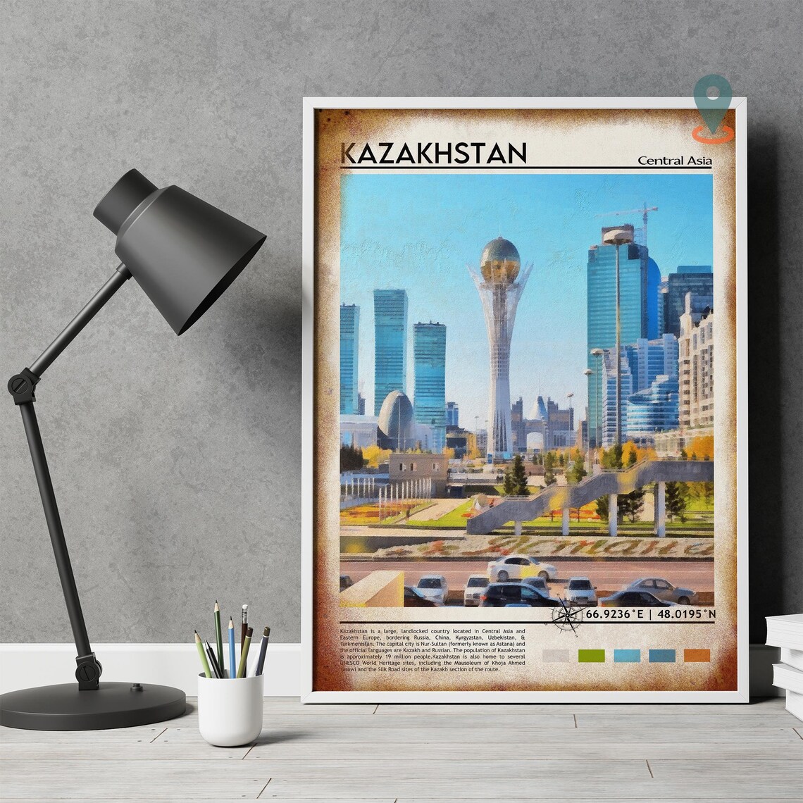 Kazakhstan Central Asia Astana Skyline Bayterek Tower Poster - Image 4