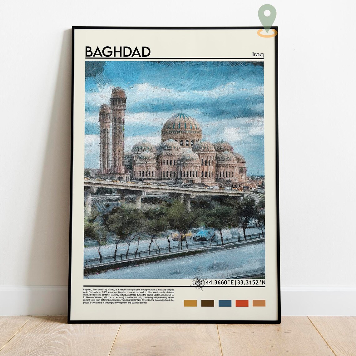 Baghdad Iraq Historic Islamic Architecture Dome Painting Poster - Image 2