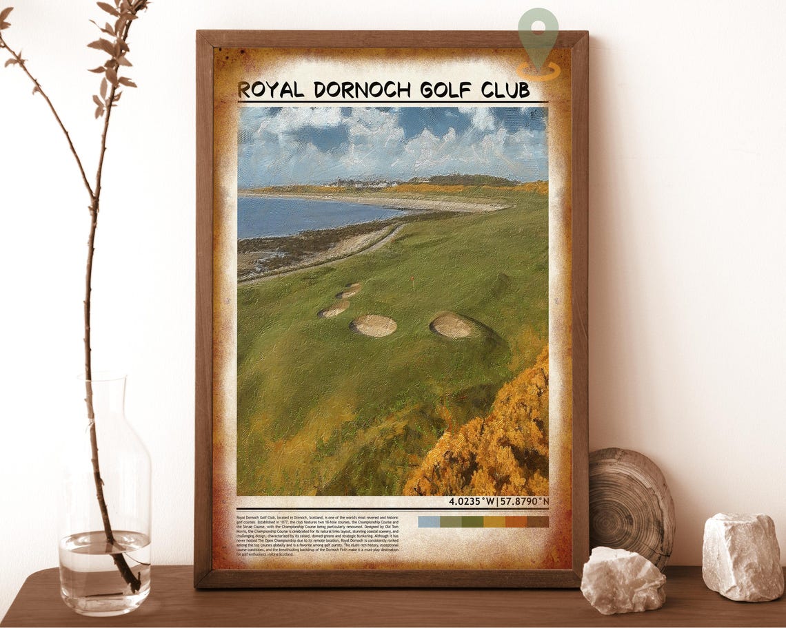 Royal Dornoch Print Royal Dornoch Poster Royal Dornoch Wall Art Royal Dornoch Travel Royal Dornoch Art Print Scotland Print Golf Print - Image 6