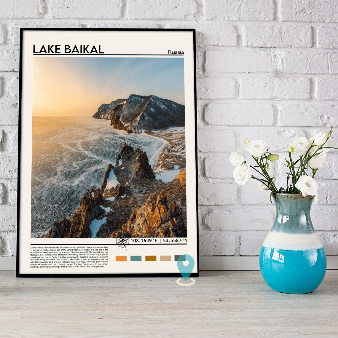Lake Baikal Russia Frozen Cliffs Winter Photo Travel Art Poster - Image 5