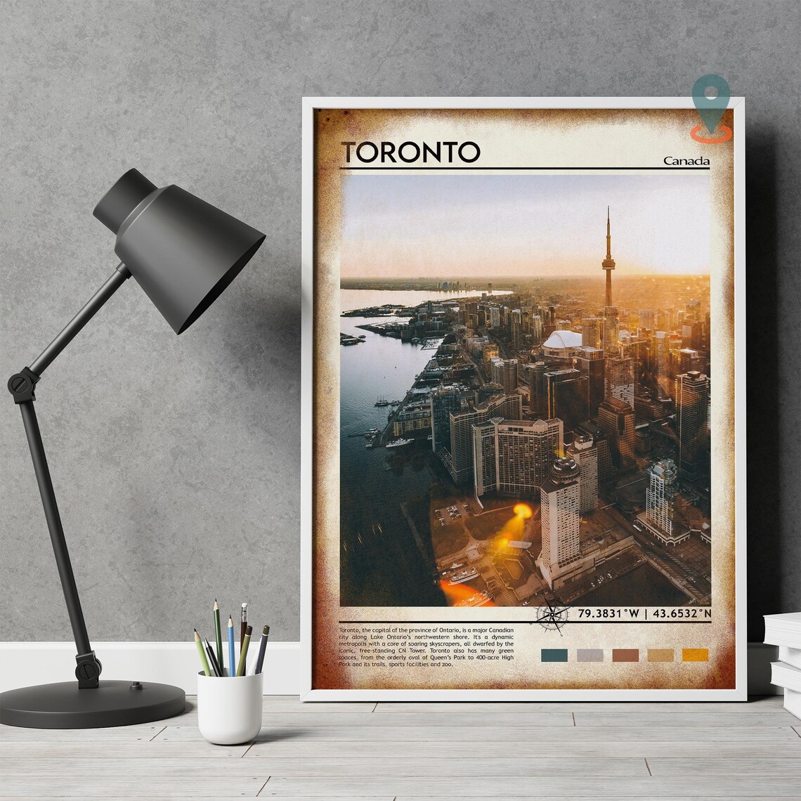 Toronto Canada CN Tower Sunset Skyline City View Travel Poster - Image 4