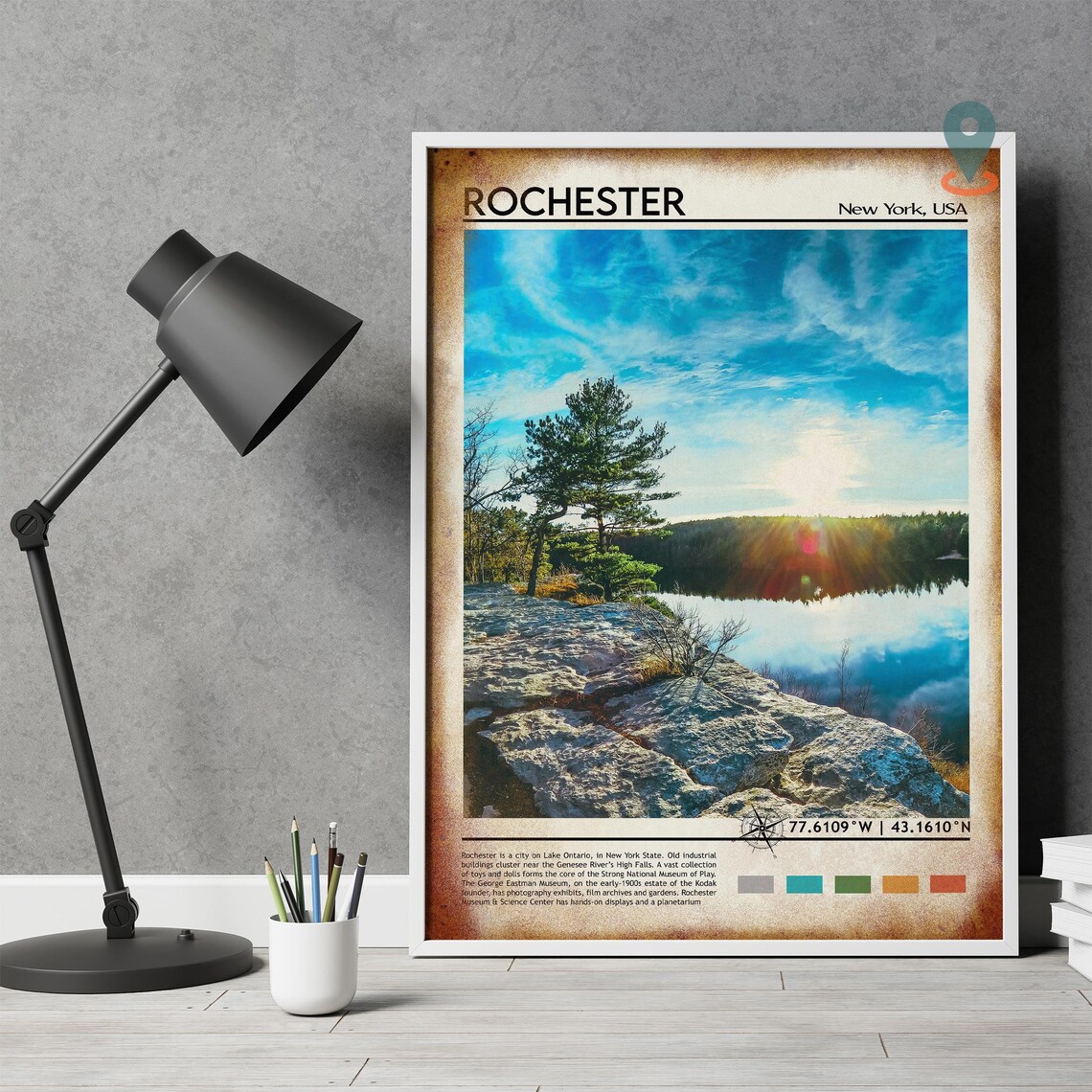 Rochester New York Lake Ontario Sunset Nature Photography Poster - Image 4