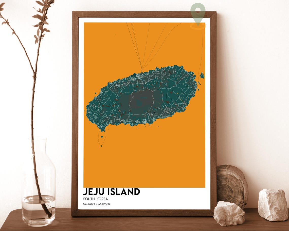 Jeju Island Map Jeju Island Map Print Jeju Island Wall Art Jeju Island Travel Poster Jeju Island Poster Jeju Island Photo Jeju Island - Image 3