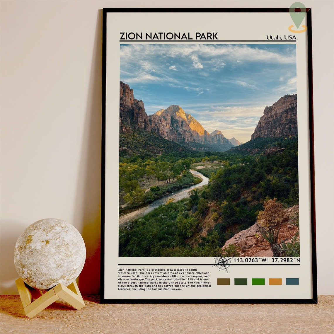 Zion National Park Print Zion National Park Art Zion National Park Poster Zion National Park Photo Zion National Park Painting Utah Art - Image 3