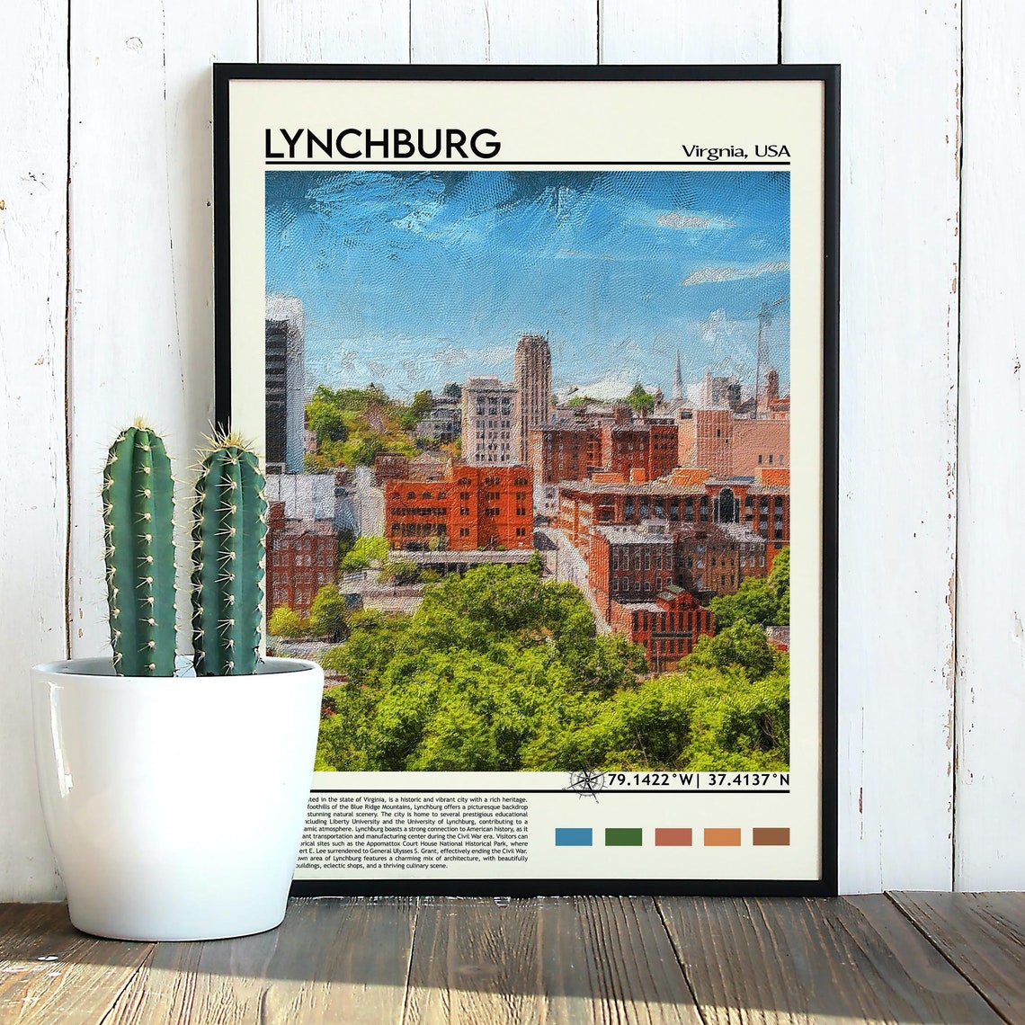 Lynchburg Print Lynchburg Poster Lynchburg Wall Art Lynchburg Travel Print Lynchburg Art Print Lynchburg Artwork Virginia Print - Image 5
