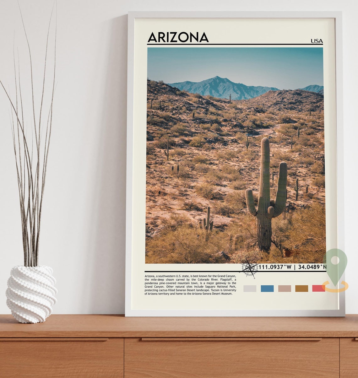 Arizona Print Arizona Photo Arizona Poster Arizona Painting Arizona Artwork Arizona City Phoenix Poster Arizona Gift Arizona State - Image 5