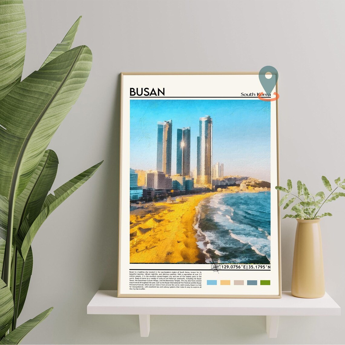 Busan South Korea Haeundae Beach Towers at Sunset Coast Poster - Image 5