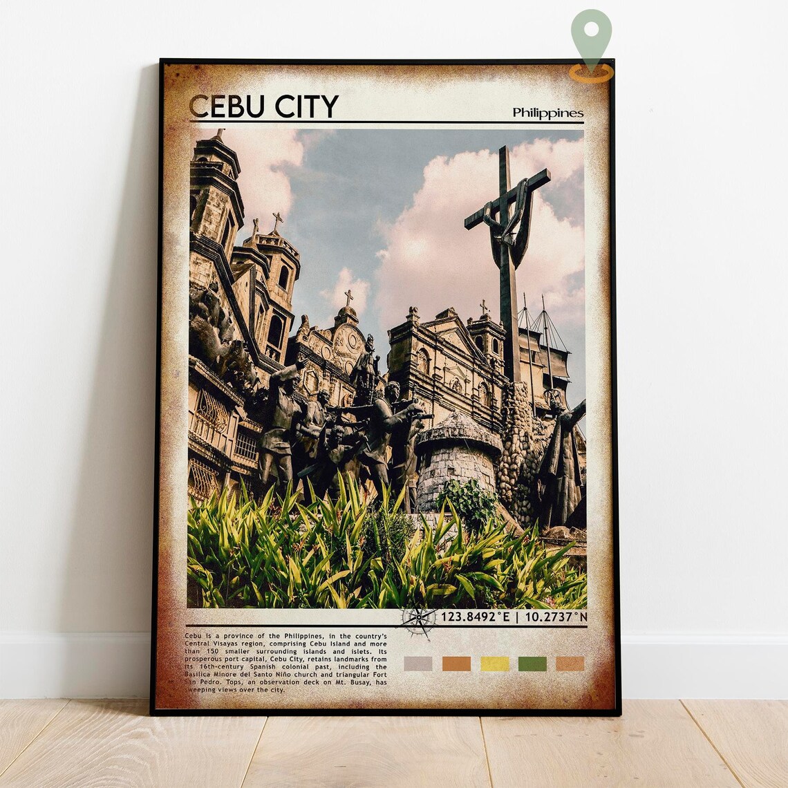 Cebu City Philippines Heritage Church Monument Travel Poster - Image 2