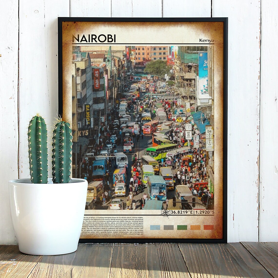 Nairobi Kenya Bustling Street Matatu Traffic City Life Travel Poster - Image 4