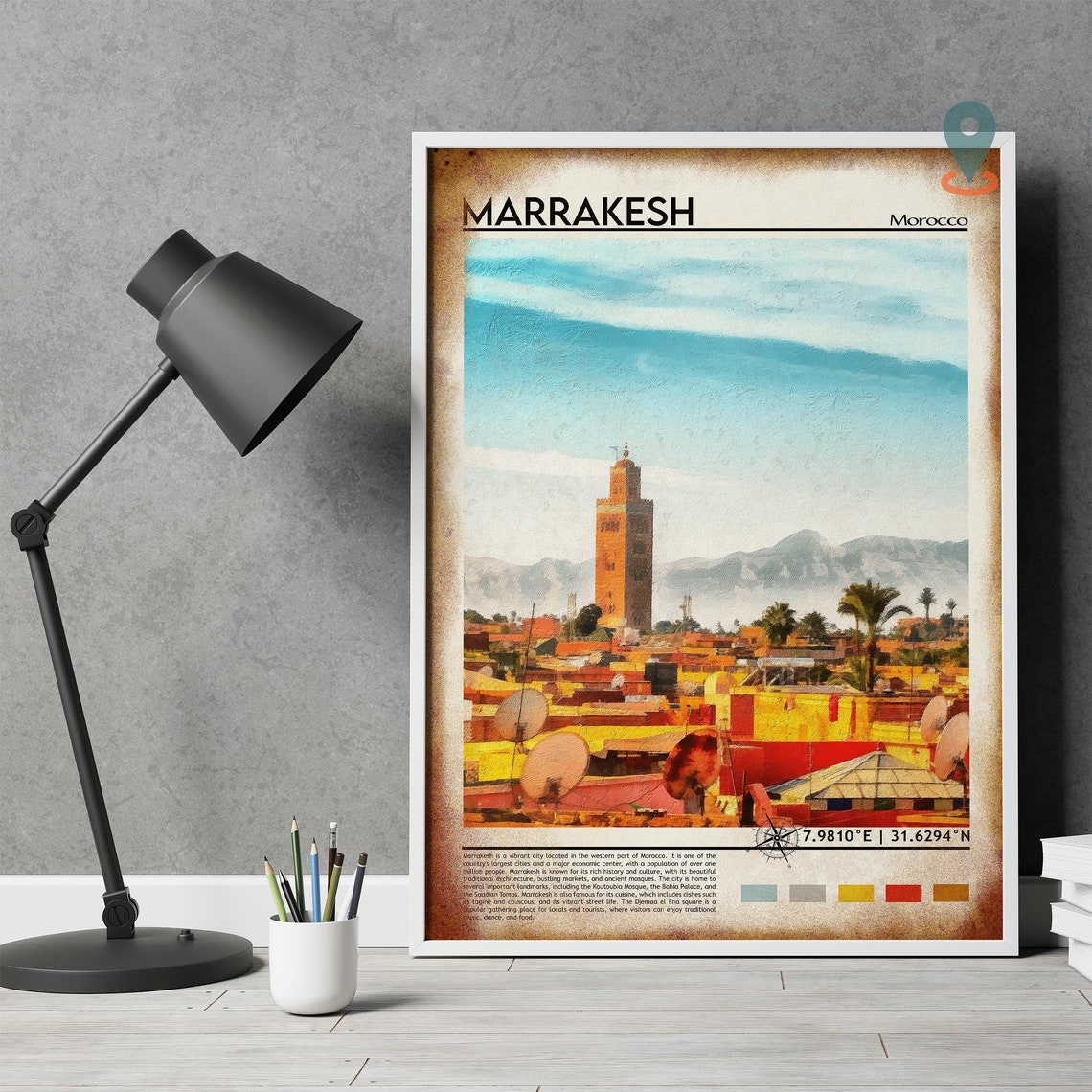 Marrakesh Morocco Koutoubia Minaret Old Medina Sunset Poster - Image 4
