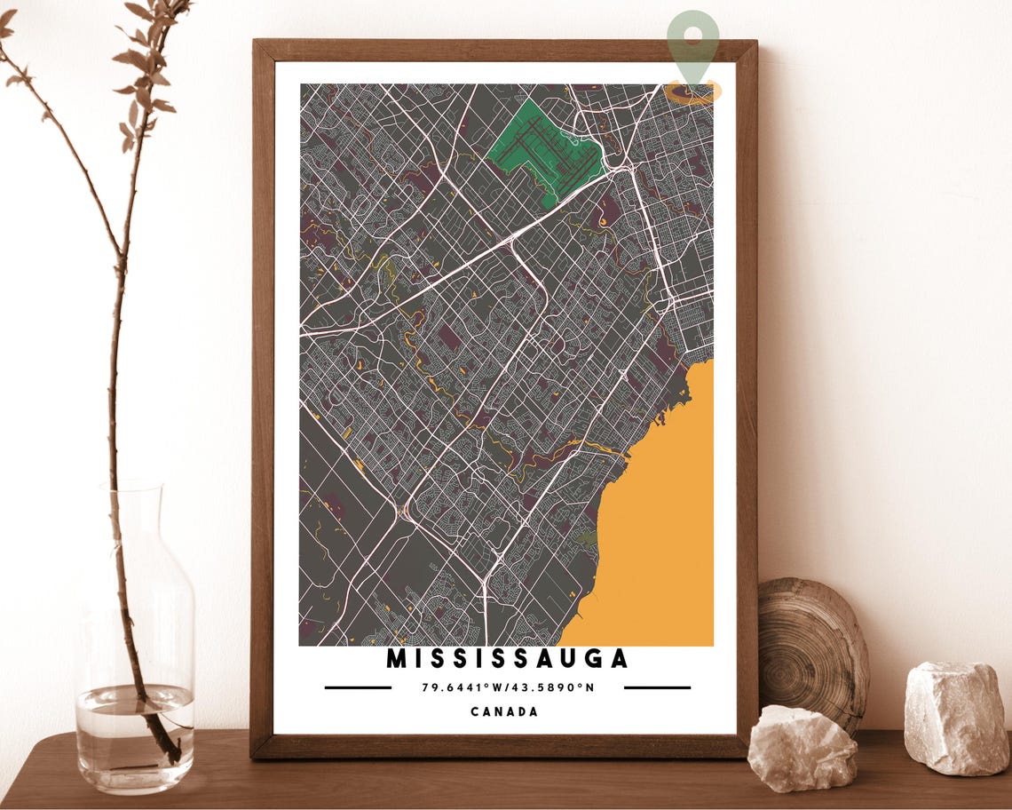 Mississauga Canada Cream Brown Street City Map Minimalist Poster - Image 5