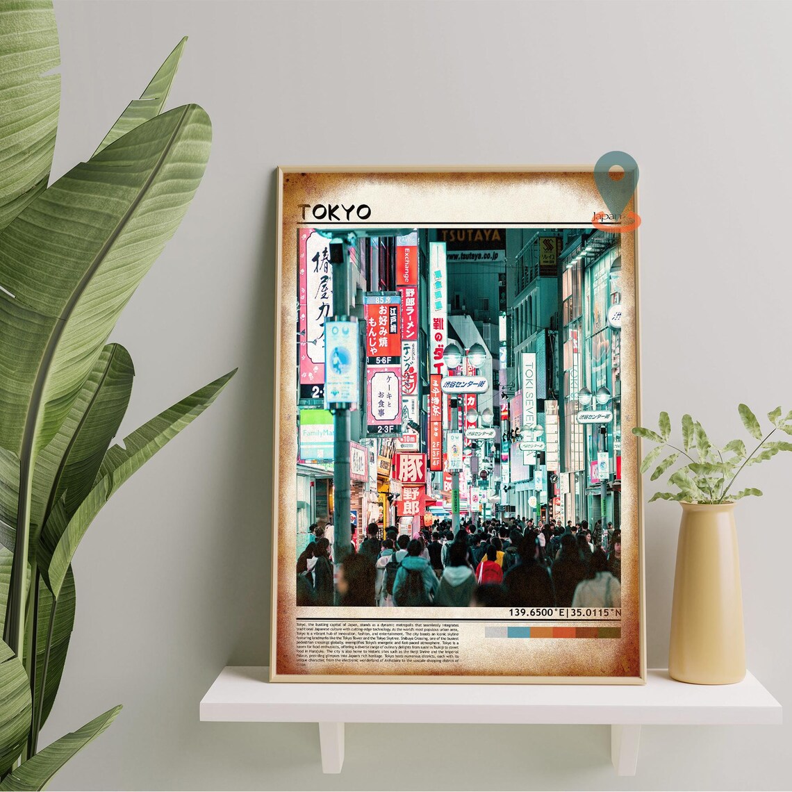 Tokyo Japan Neon Street Night Crowd City Scene Downtown Photo Poster - Image 5