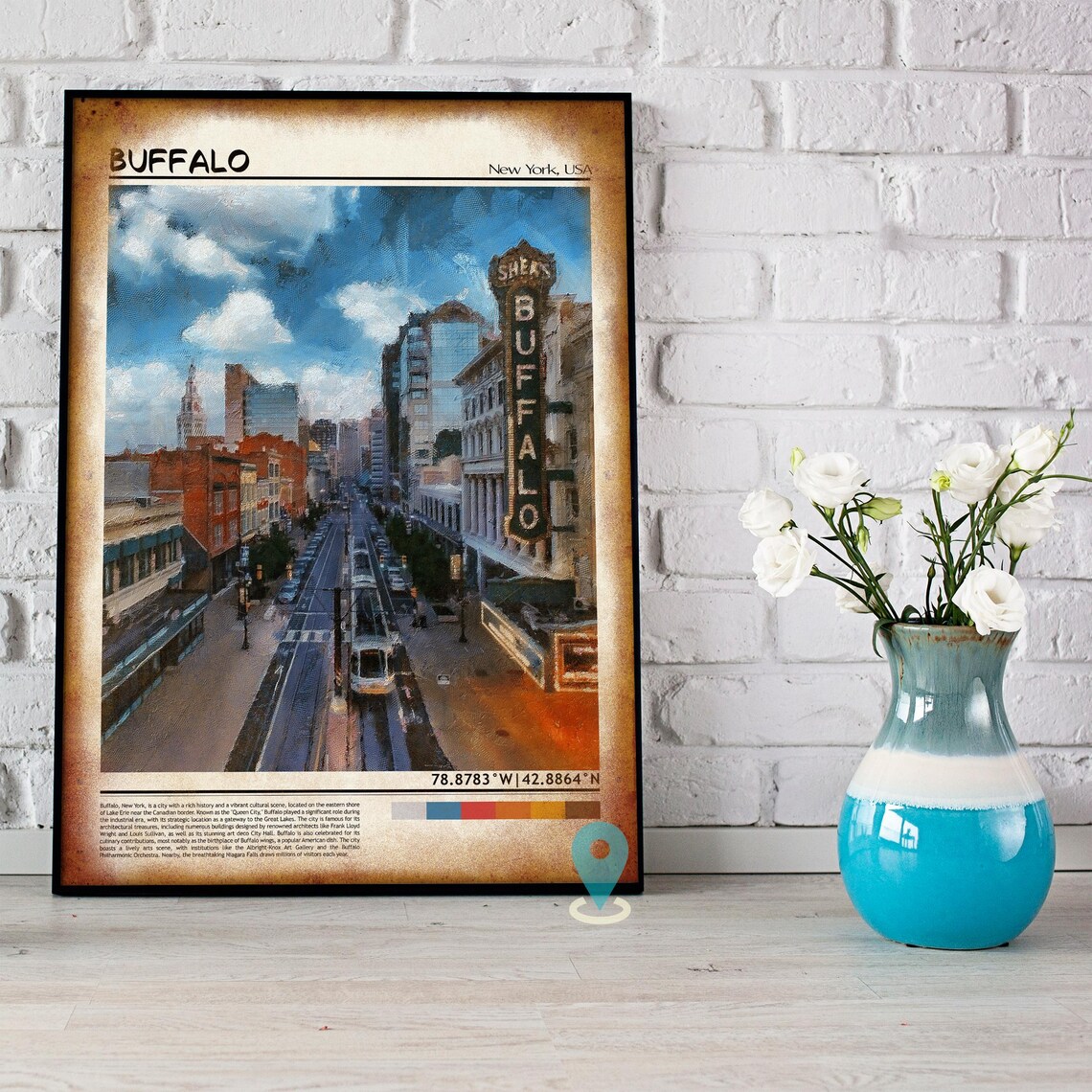 Buffalo Print Buffalo Wall Art Buffalo Poster Buffalo Photo Buffalo Poster Print Buffalo Travel Poster Buffalo New York Poster - Image 2
