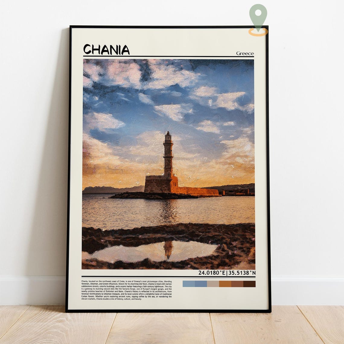 Chania Print Chania Wall Art Chania Poster Chania Photo Chania Poster Print Chania Travel Poster Chania Greece Crete Poster - Image 4
