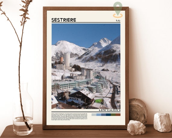 Sestriere Ski Resort Art Prints Sestriere Borgata Wall Art Vialattea Ski Area Travel Posters Italian Alps Wall Art