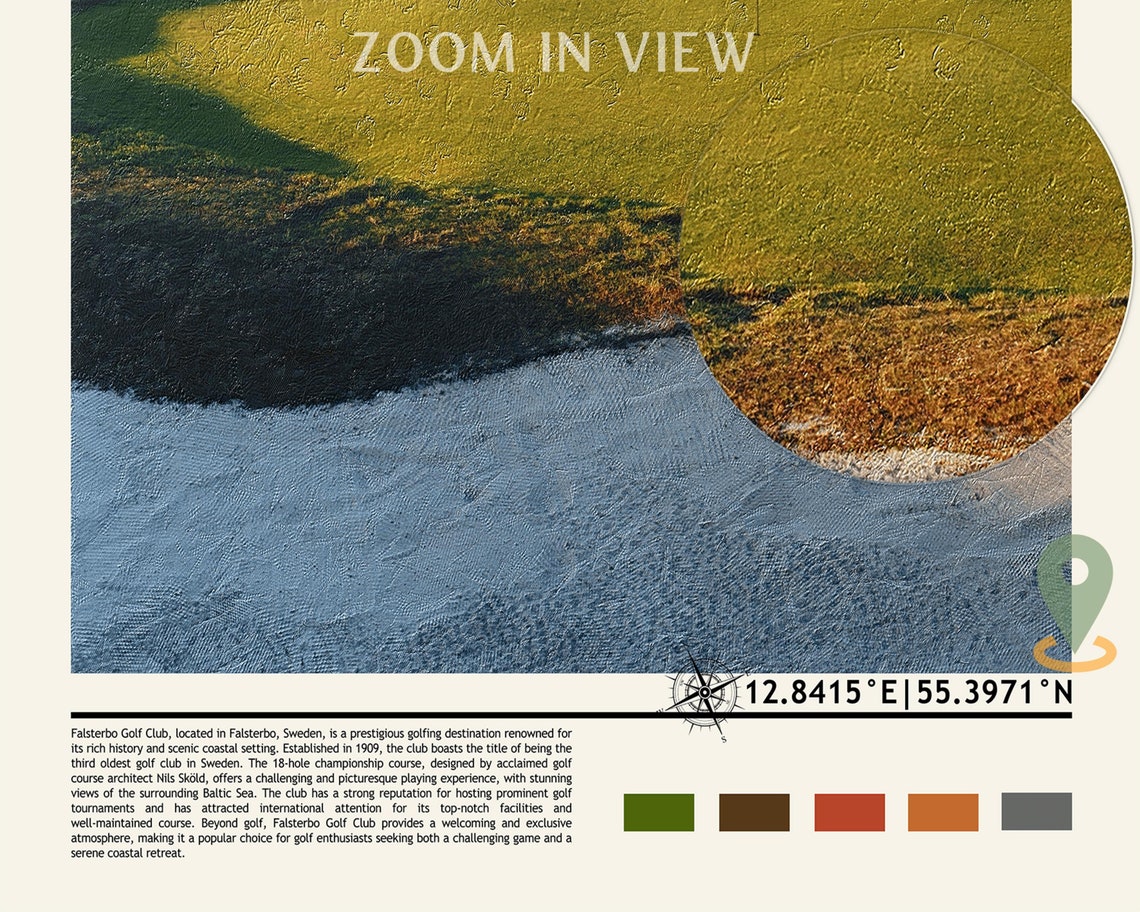 Falsterbo Golf Club Art Falsterbo Golf Club Artwork Falsterbo Golf Club Map Falsterbo Golf Club Photo Falsterbo Golf Club Poster - Image 6