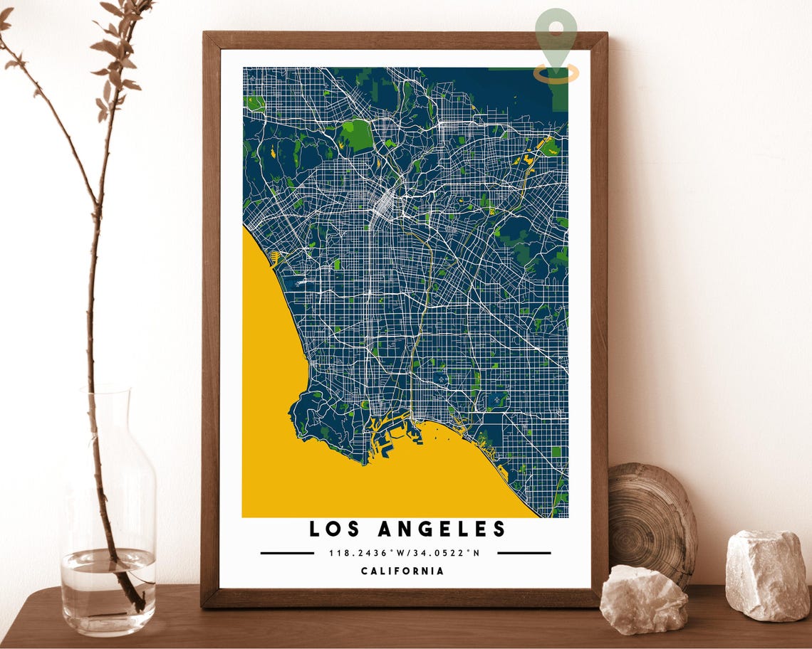 Los Angeles Map Los Angeles Map Print Los Angeles Wall Art Los Angeles Travel Poster Los Angeles Poster Los Angeles California - Image 6
