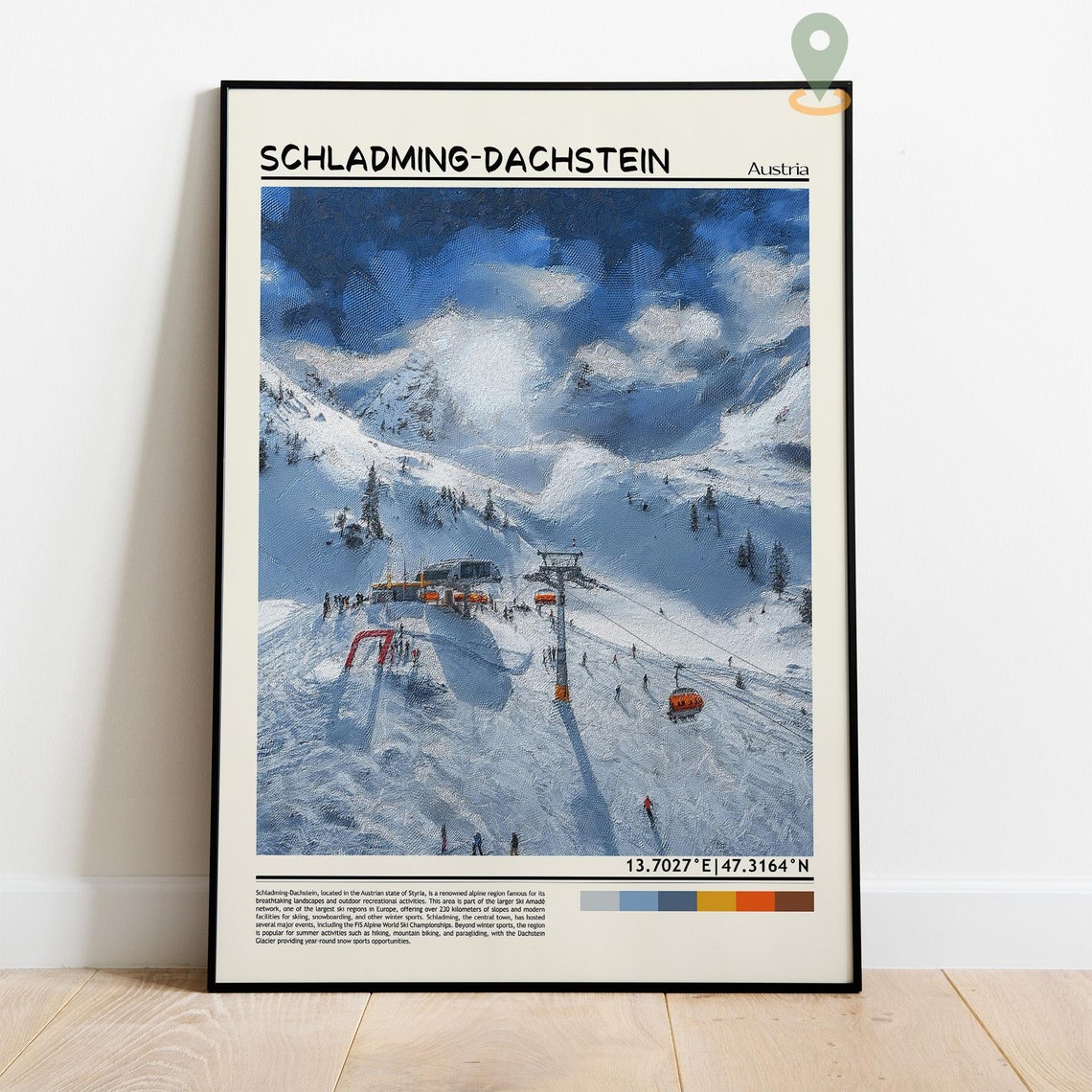 Schladming Dachstein Austria Alpine Ski Resort Snowy Slopes Poster - Image 4