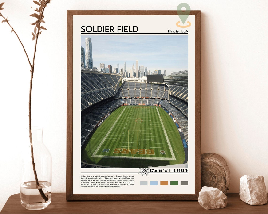 Soldier Field Print Soldier Field Poster Soldier Field Wall Art Soldier Field Travel Soldier Field Art Print Soldier Field Artwork