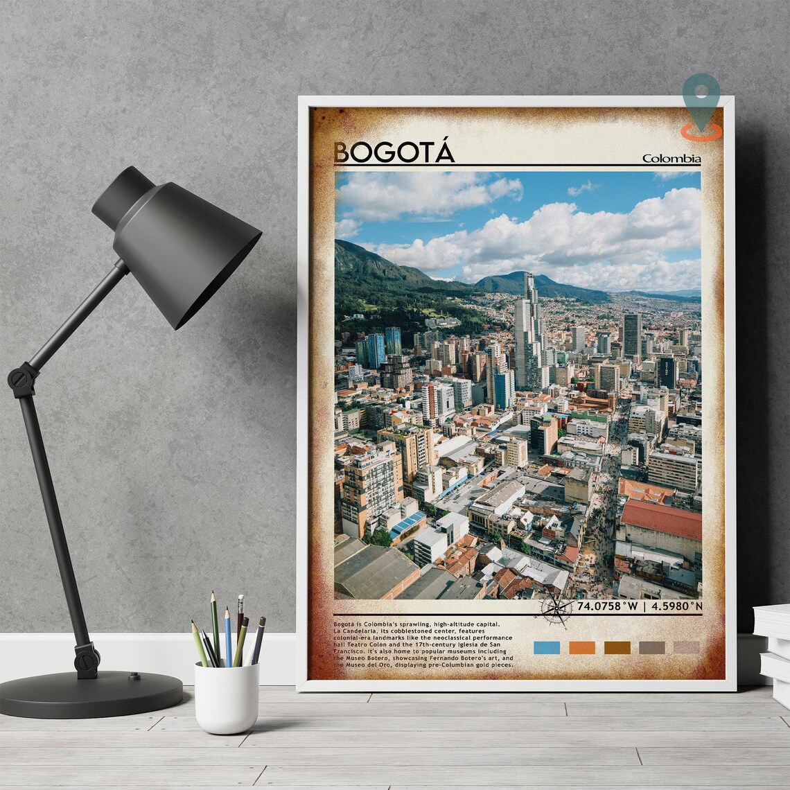 Bogota Colombia Andes Mountain City Aerial Travel Photo Poster - Image 5