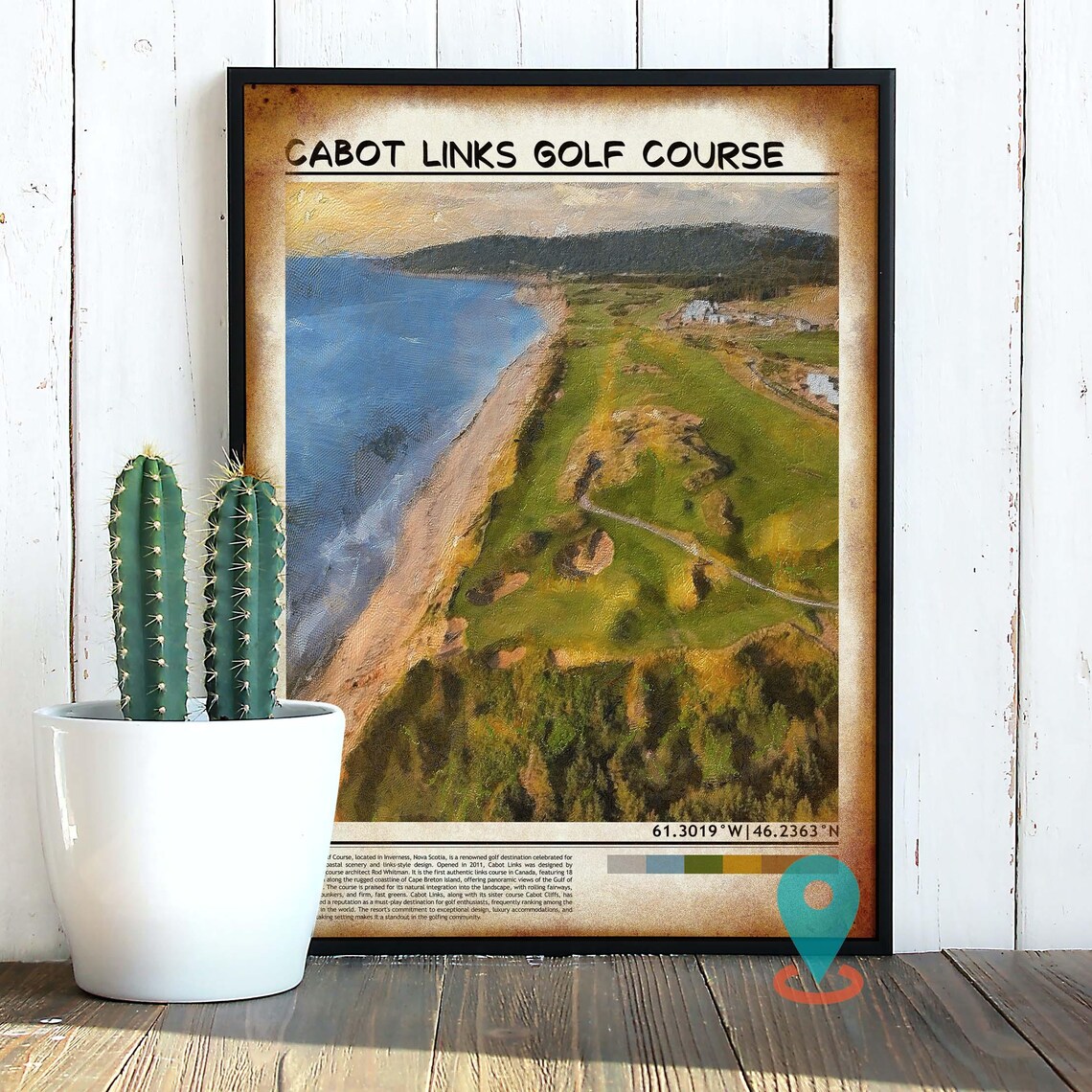 Cabot Links Golf Course Aerial Coastal Ocean Sports Poster Art - Image 2