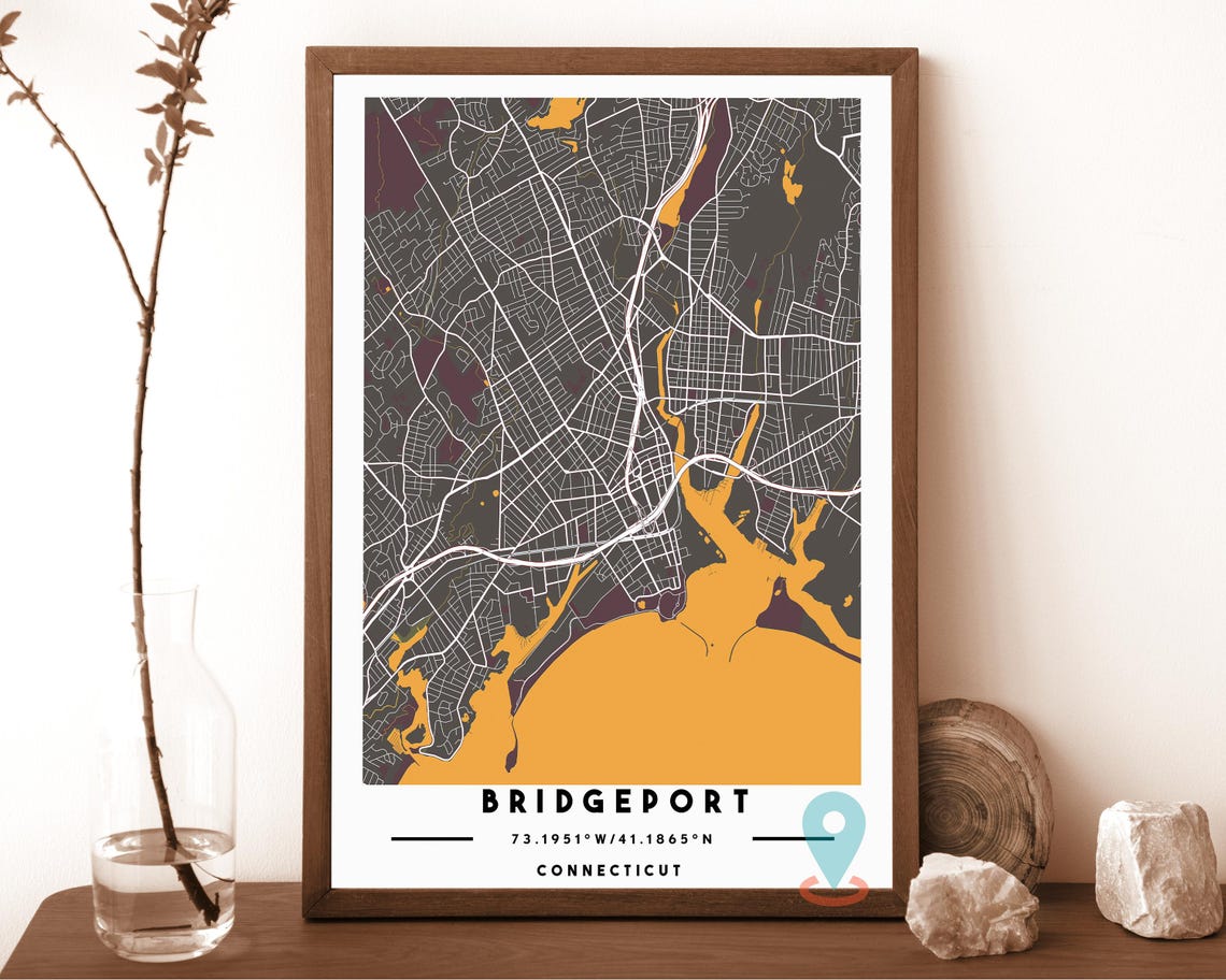 Bridgeport Map Bridgeport Map Print Bridgeport Wall Art Bridgeport Travel Poster Bridgeport Poster Bridgeport Photo Bridgeport City - Image 6