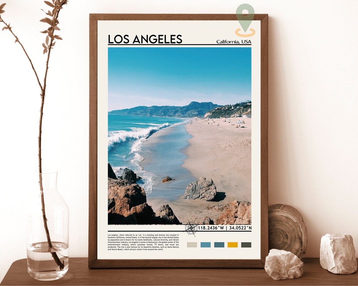 Los Angeles California Beach Coastline Ocean Waves Photo Poster