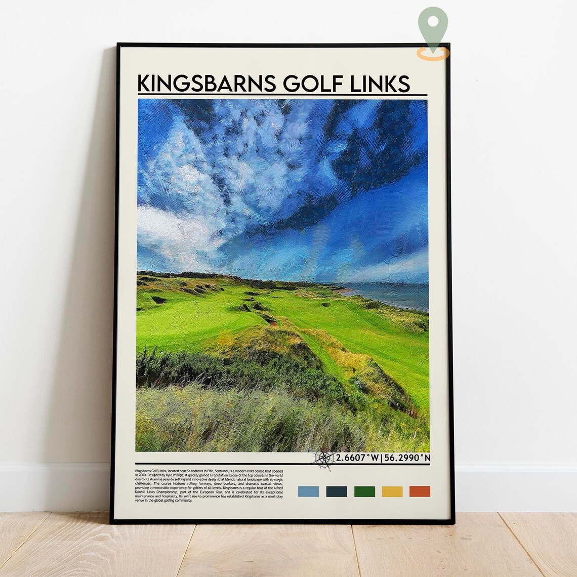Kingsbarns Golf Links Scotland Coastal Course Sea View Sports Poster - Image 5