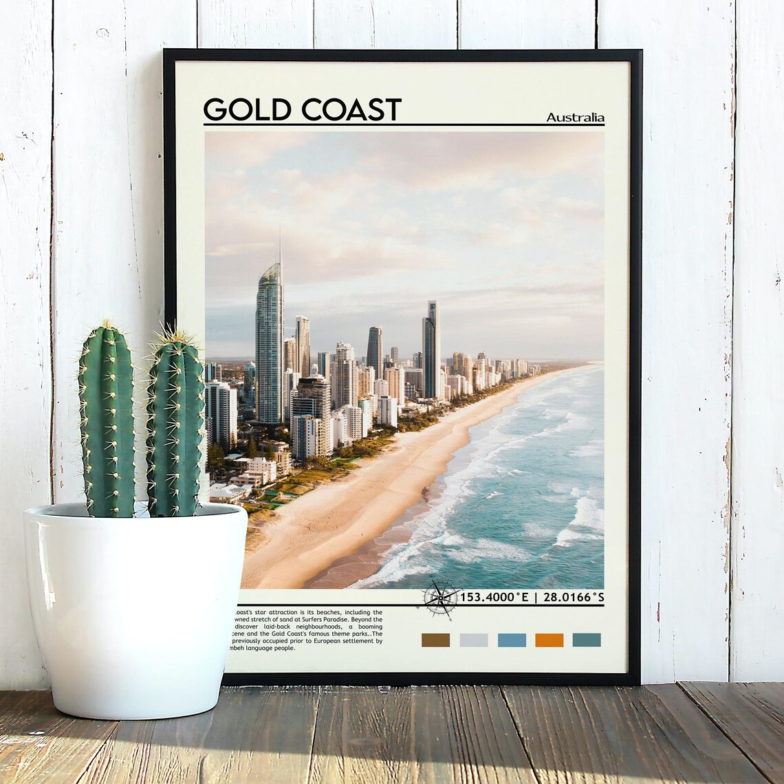 Gold Coast Australia Surfers Paradise Beach Skyline Surf Travel Poster - Image 5