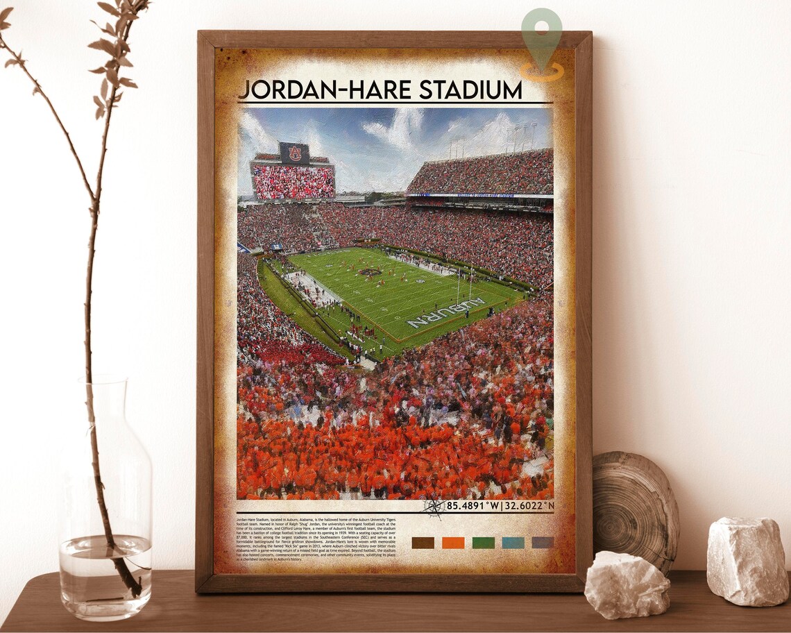 Jordan-Hare Stadium Auburn Alabama College Football Stadium Print - Image 6