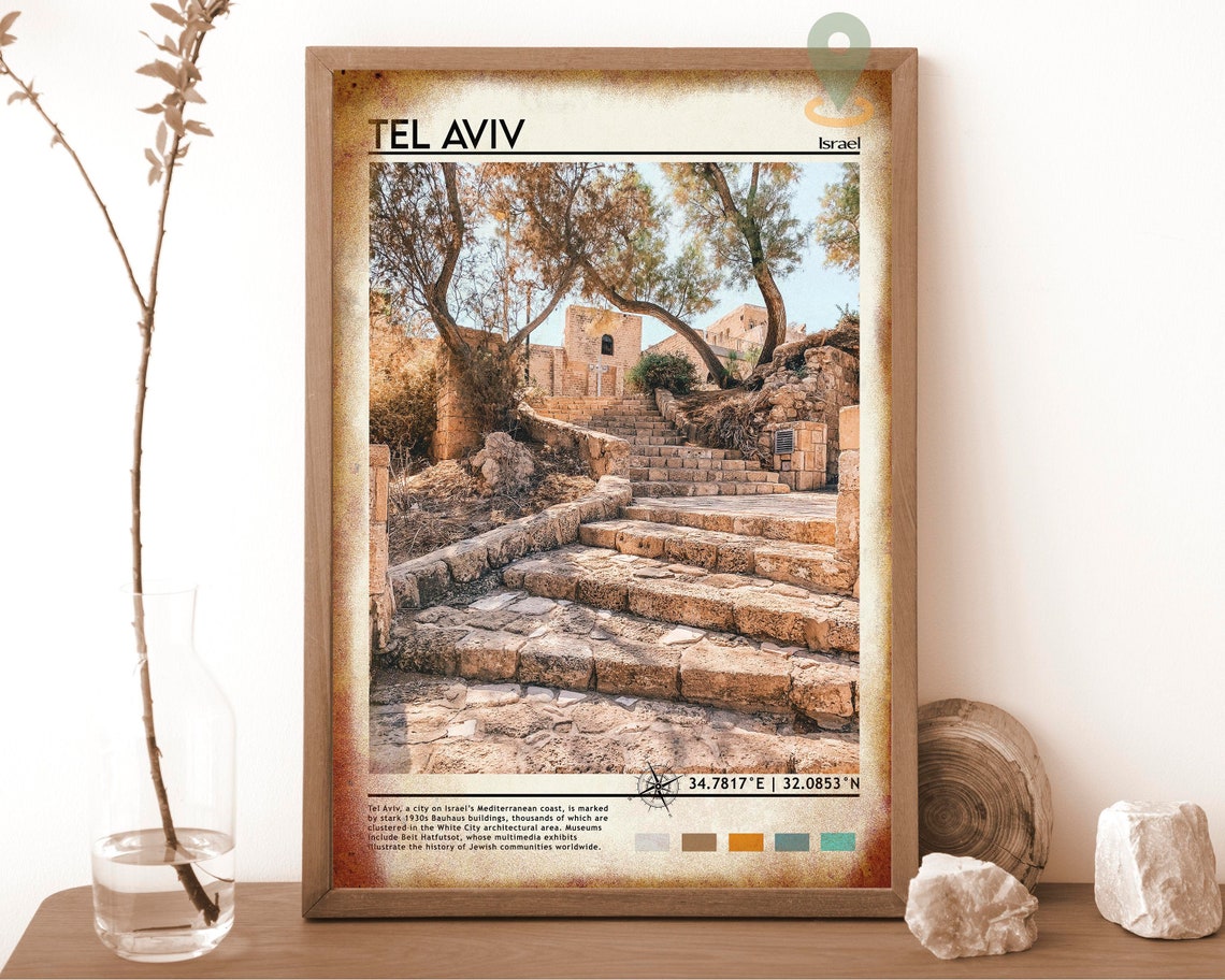Tel Aviv Israel Old Jaffa Stone Steps Travel Poster Ancient Stairs - Image 6